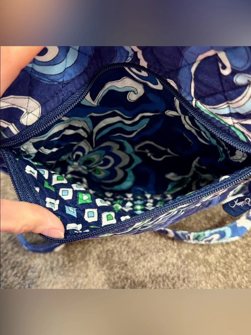 Vera Bradley Navy Floral Quilted Backpack